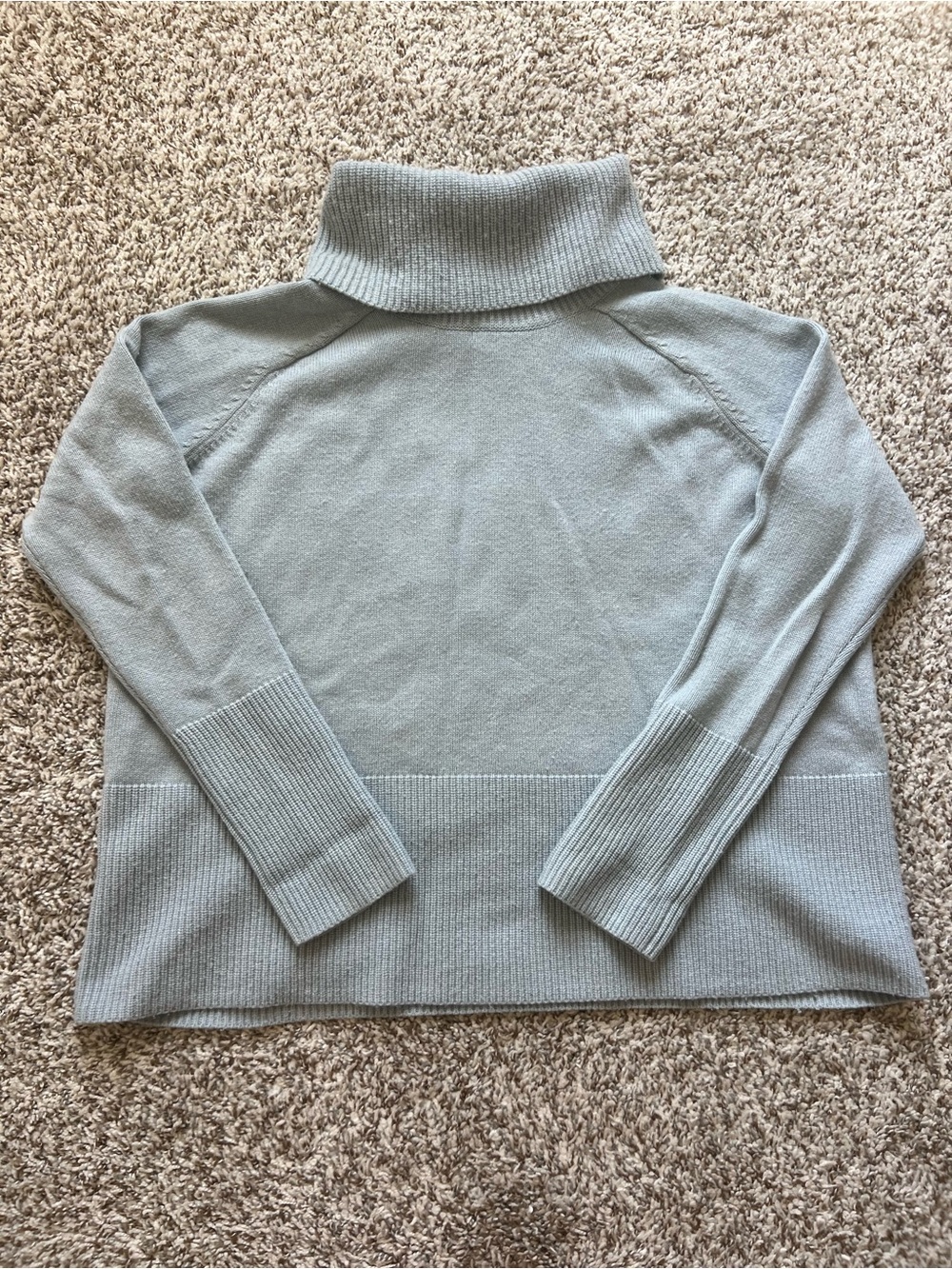 Athleta Aspen Turtleneck Wool and Cashmere Sweater Light Blue Sz S